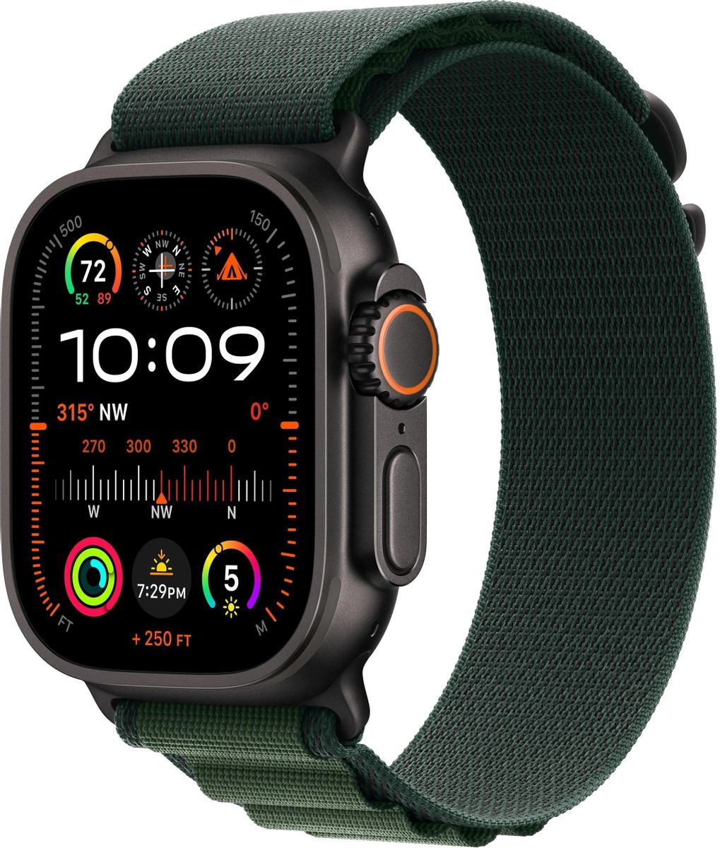 Смарт-часы Apple Watch Ultra 2 2024 A2986,  49мм,  темно-зеленый/черный титан [mx4q3zp/a]